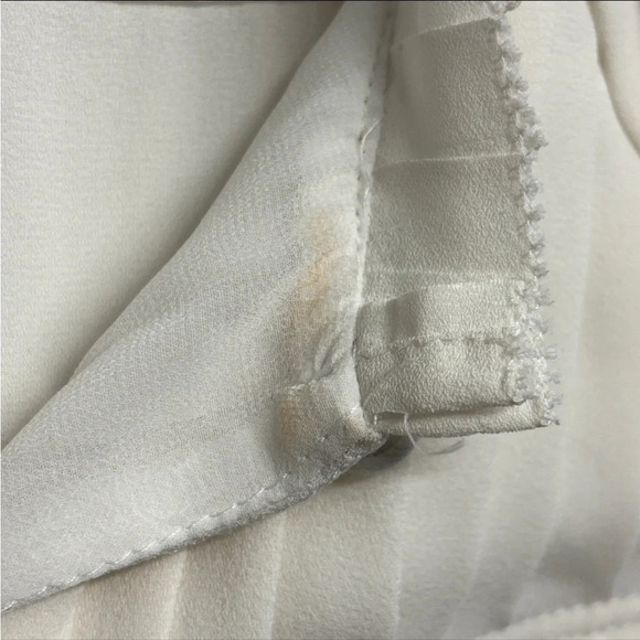 Ann Taylor Tank Blouse Ivory White S Pleat Front - Picture 4 of 7